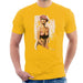 Sidney Maurer Original Portrait Of Kate Moss Pink Hat And Bra Mens T-Shirt - Small / Gold - Mens T-Shirt