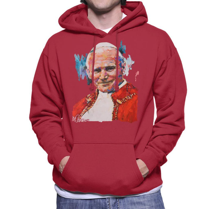 Sidney Maurer Original Portrait Of Pope John Paul II Mens Hooded Sweatshirt - Mens Hooded Sweatshirt