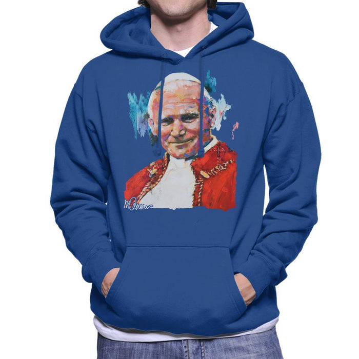 Sidney Maurer Original Portrait Of Pope John Paul II Mens Hooded Sweatshirt - Mens Hooded Sweatshirt