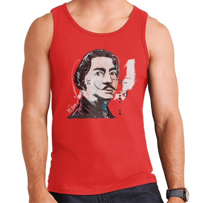 Sidney Maurer Original Portrait Of Salvador Dali Mens Vest - Small / Red - Mens Vest