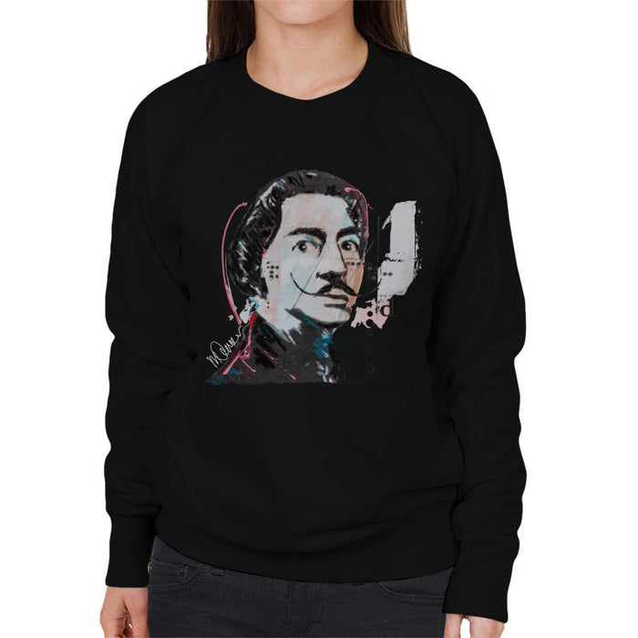 Sidney Maurer Original Portrait Of Salvador Dali Womens Sweatshirt - Womens Sweatshirt