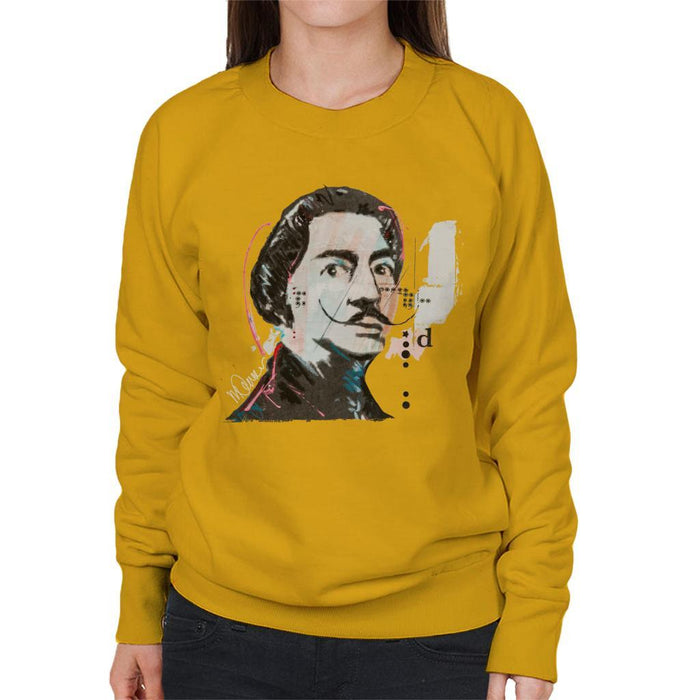 Sidney Maurer Original Portrait Of Salvador Dali Womens Sweatshirt - Womens Sweatshirt