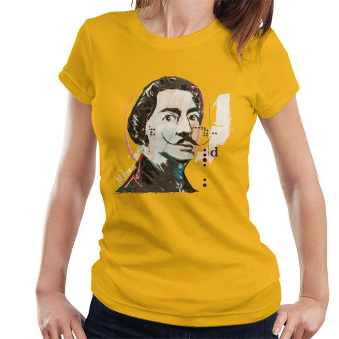 Sidney Maurer Original Portrait Of Salvador Dali Womens T-Shirt - Womens T-Shirt