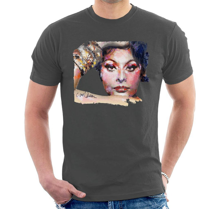 Sidney Maurer Original Portrait Of Sophia Loren Mens T-Shirt - Mens T-Shirt