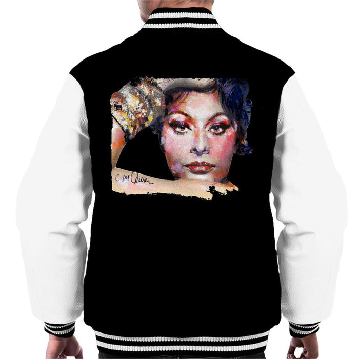 Sidney Maurer Original Portrait Of Sophia Loren Mens Varsity Jacket - Mens Varsity Jacket