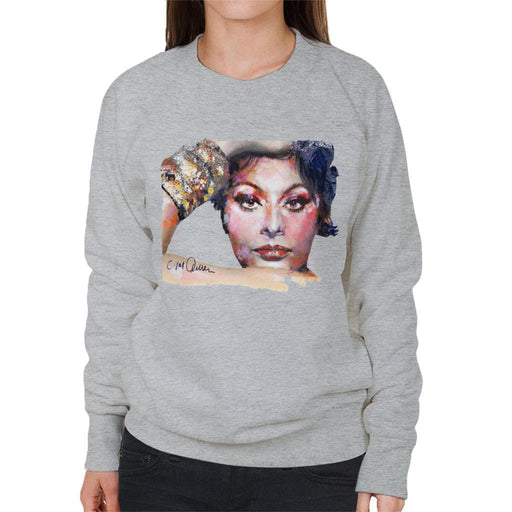 Sidney Maurer Original Portrait Of Sophia Loren Womens Sweatshirt - Womens Sweatshirt