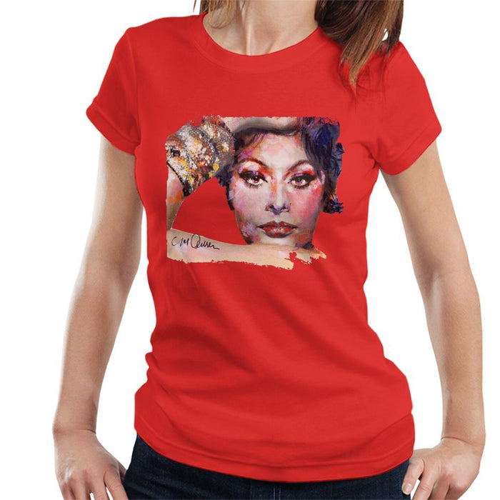 Sidney Maurer Original Portrait Of Sophia Loren Womens T-Shirt - Womens T-Shirt