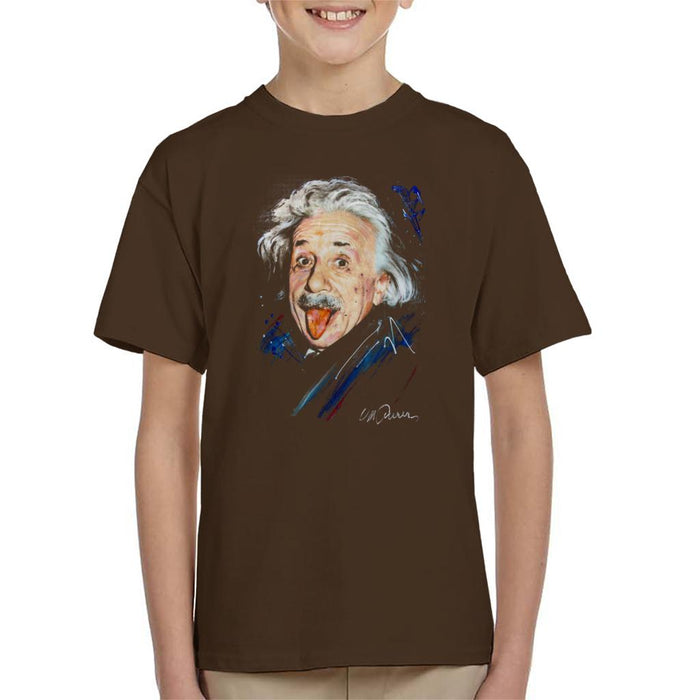 Sidney Maurer Original Portrait Of Albert Einstein Kid's T-Shirt