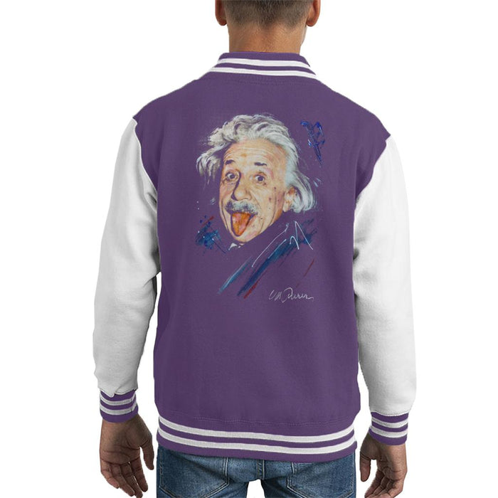 Sidney Maurer Original Portrait Of Albert Einstein Kid's Varsity Jacket