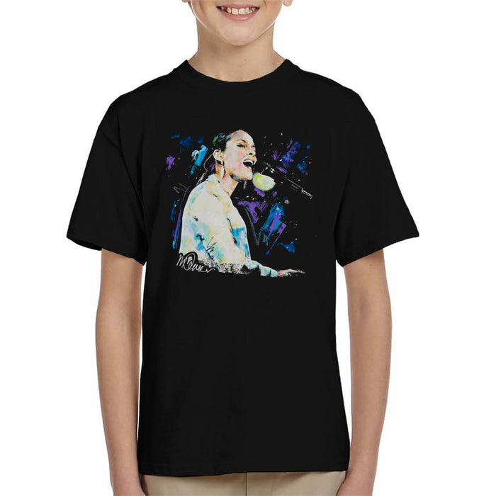Sidney Maurer Original Portrait Of Alicia Keys Kid's T-Shirt