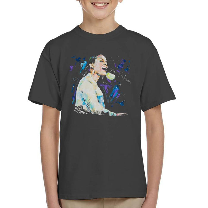 Sidney Maurer Original Portrait Of Alicia Keys Kid's T-Shirt