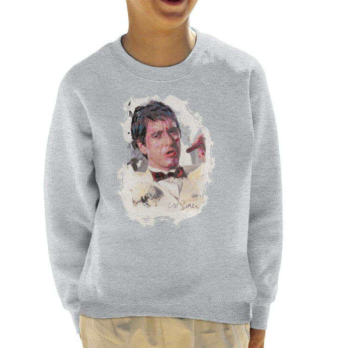 Sidney Maurer Original Portrait Of Al Pacino Scarface Tuxedo Kid's Sweatshirt