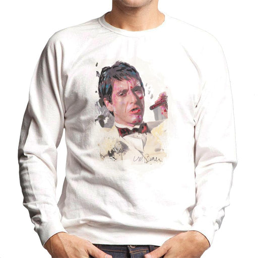 Sidney Maurer Original Portrait Of Al Pacino Scarface Tuxedo Men's Sweatshirt