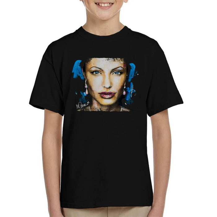 Sidney Maurer Original Portrait Of Angelina Jolie Kid's T-Shirt