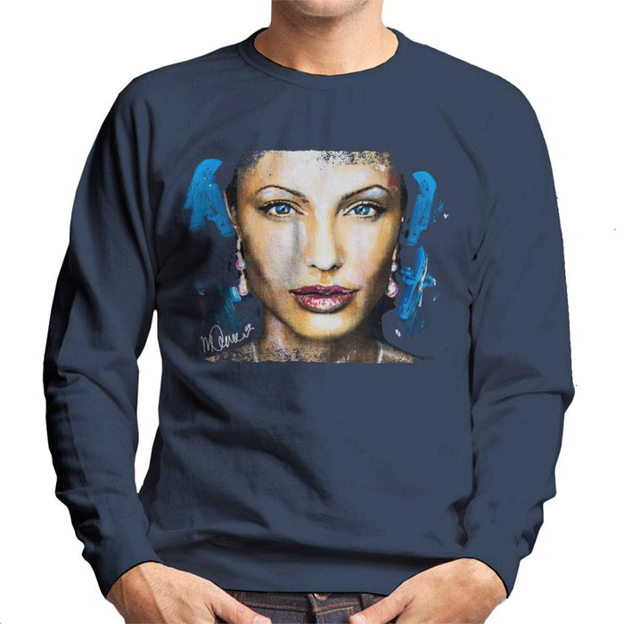 Sidney Maurer Original Portrait Of Angelina Jolie Men's Sweatshirt