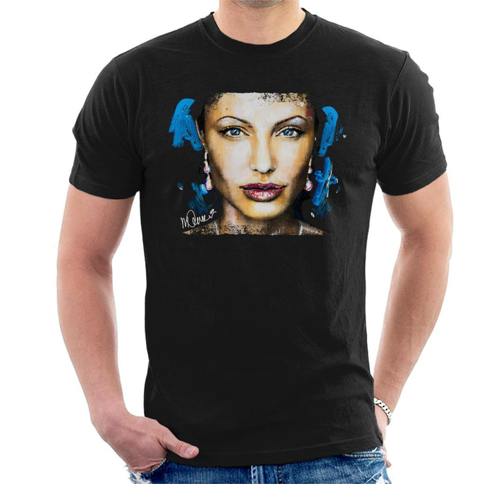 Sidney Maurer Original Portrait Of Angelina Jolie Men's T-Shirt