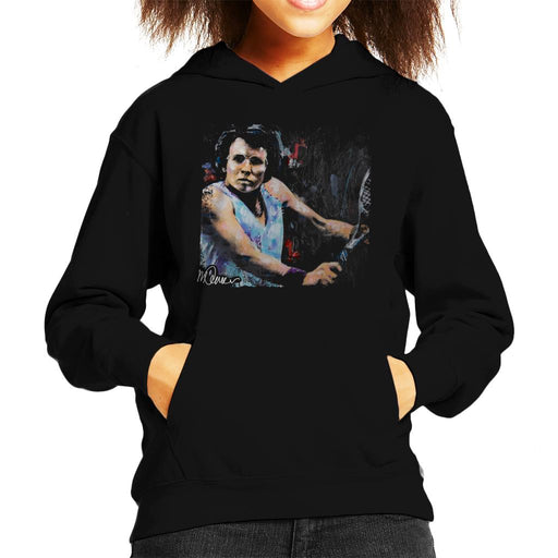 Sidney Maurer Original Portrait Of Billie Jean King Kid's Hooded Sweatshirt