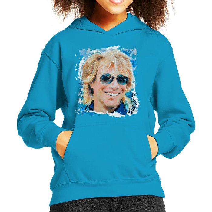 Sidney Maurer Original Portrait Of Jon Bon Jovi Kid's Hooded Sweatshirt