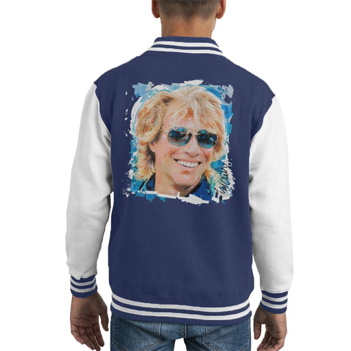 Sidney Maurer Original Portrait Of Jon Bon Jovi Kid's Varsity Jacket