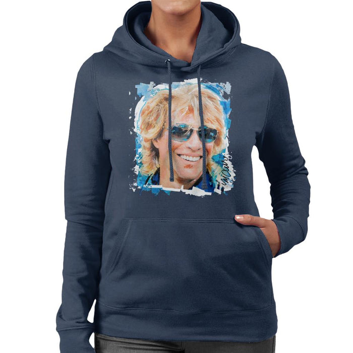 Sidney Maurer Original Portrait Of Jon Bon Jovi Women's Hooded Sweatshirt
