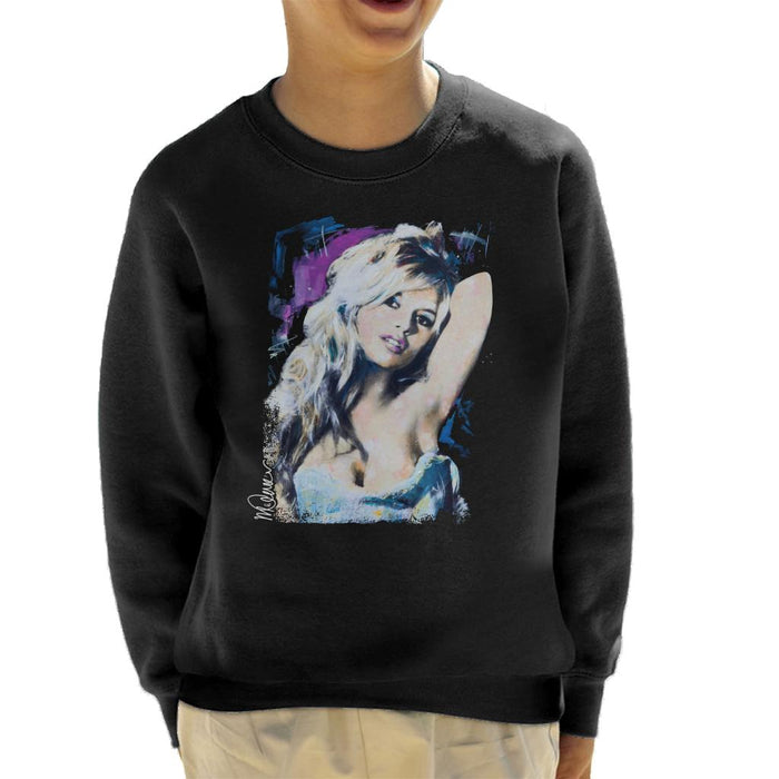 Sidney Maurer Original Portrait Of Brigitte Bardot Kid's Sweatshirt