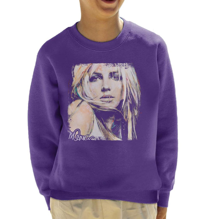 Sidney Maurer Original Portrait Of Britney Spears Kid's Sweatshirt