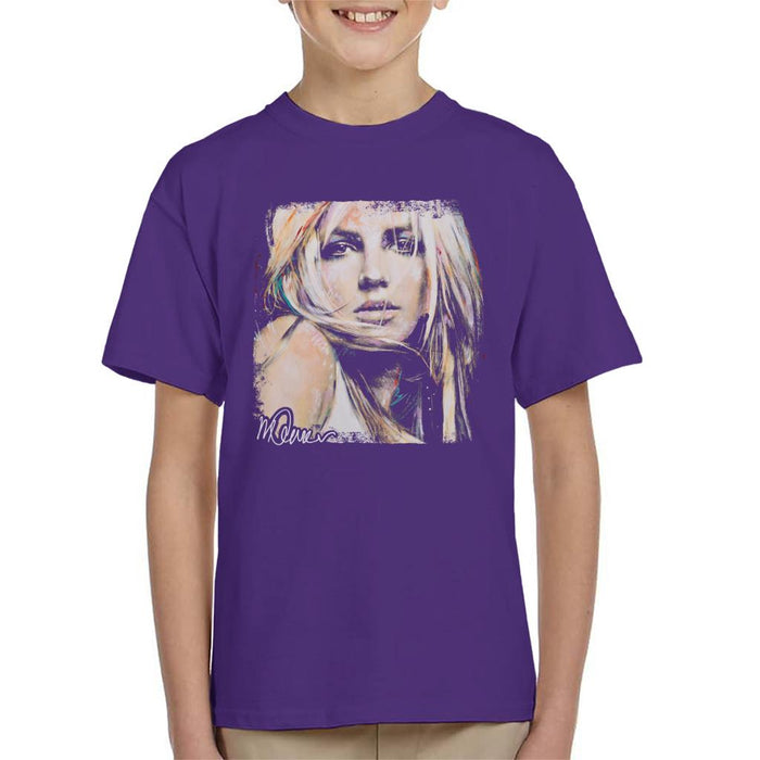 Sidney Maurer Original Portrait Of Britney Spears Kid's T-Shirt