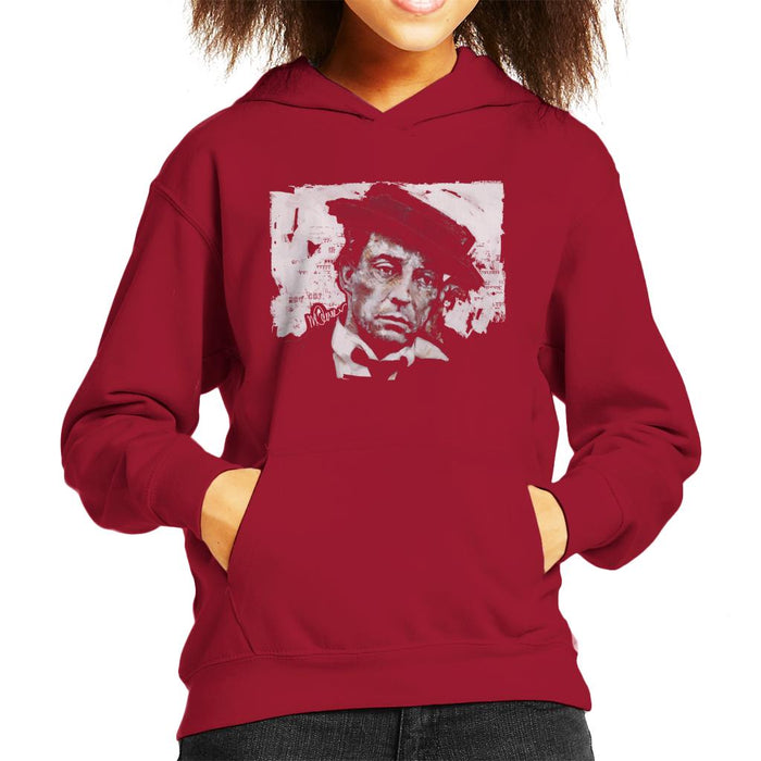 Sidney Maurer Original Portrait Of Buster Keaton Kid's Hooded Sweatshirt