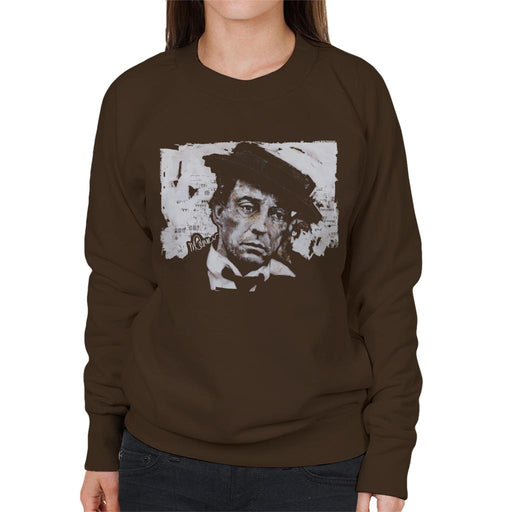 Sidney Maurer Original Portrait Of Buster Keaton Women's Sweatshirt