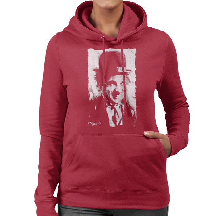 Sidney Maurer Original Portrait Of Charlie Chaplin Smiling Women's Hooded Sweatshirt
