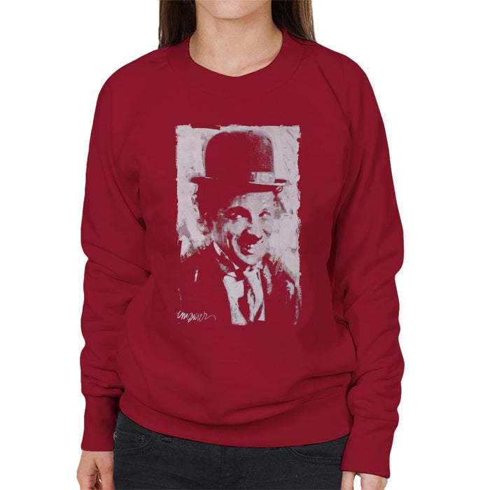 Sidney Maurer Original Portrait Of Charlie Chaplin Smiling Women's Sweatshirt