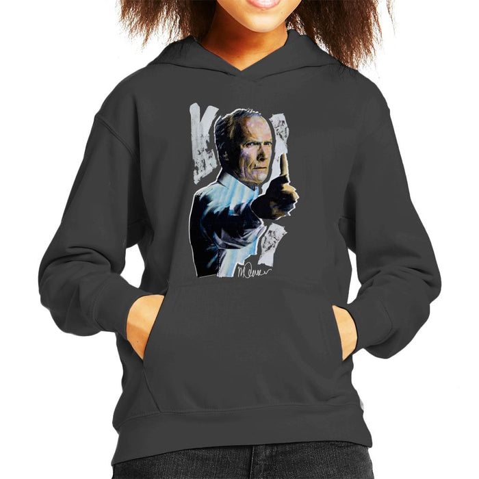 Sidney Maurer Original Portrait Of Clint Eastwood Gran Torino Kid's Hooded Sweatshirt