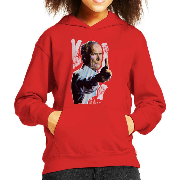 Sidney Maurer Original Portrait Of Clint Eastwood Gran Torino Kid's Hooded Sweatshirt