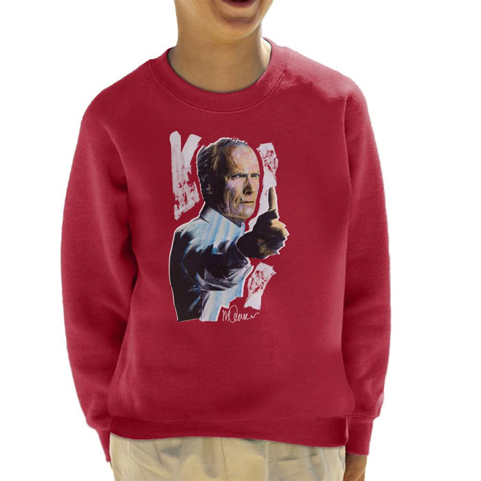 Sidney Maurer Original Portrait Of Clint Eastwood Gran Torino Kid's Sweatshirt