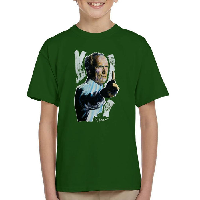 Sidney Maurer Original Portrait Of Clint Eastwood Gran Torino Kid's T-Shirt