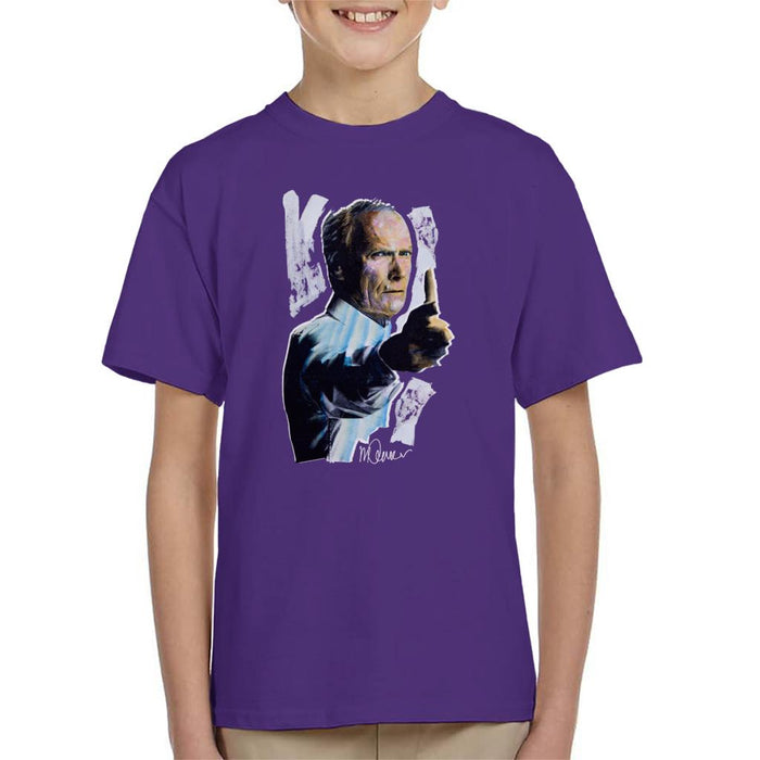Sidney Maurer Original Portrait Of Clint Eastwood Gran Torino Kid's T-Shirt