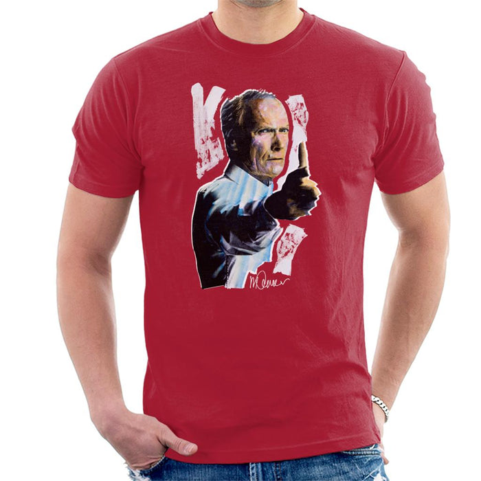 Sidney Maurer Original Portrait Of Clint Eastwood Gran Torino Men's T-Shirt