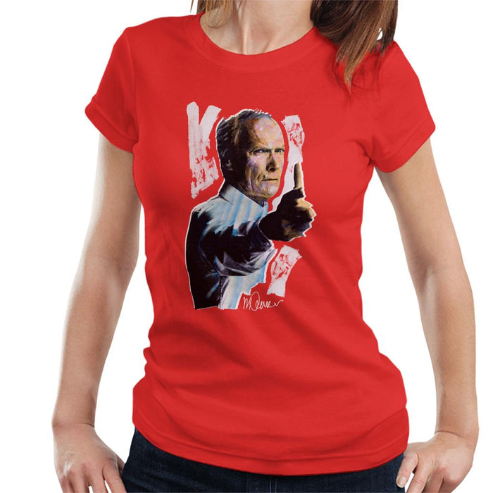 Sidney Maurer Original Portrait Of Clint Eastwood Gran Torino Women's T-Shirt