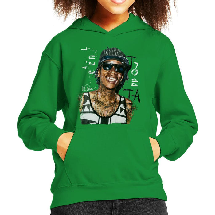 Sidney Maurer Original Portrait Of Wiz Khalifa Kid's Hooded Sweatshirt