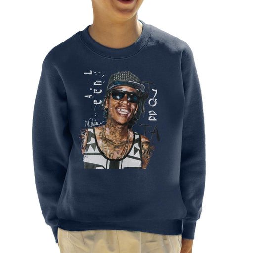 Sidney Maurer Original Portrait Of Wiz Khalifa Kid's Sweatshirt
