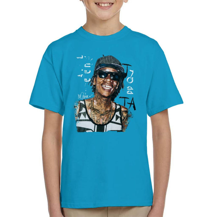 Sidney Maurer Original Portrait Of Wiz Khalifa Kid's T-Shirt