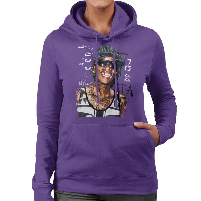 Sidney Maurer Original Portrait Of Wiz Khalifa Women's Hooded Sweatshirt