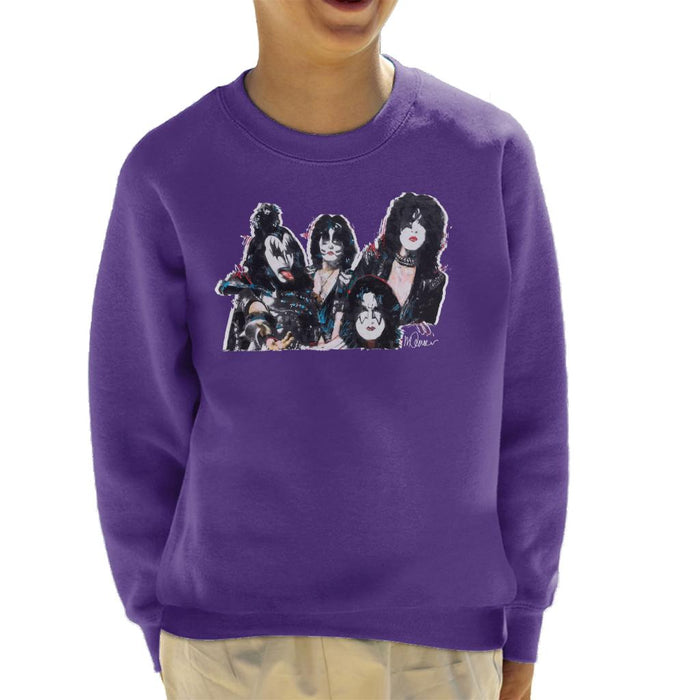 Sidney Maurer Original Portrait Of Kiss Gene Simmons Kid's Sweatshirt