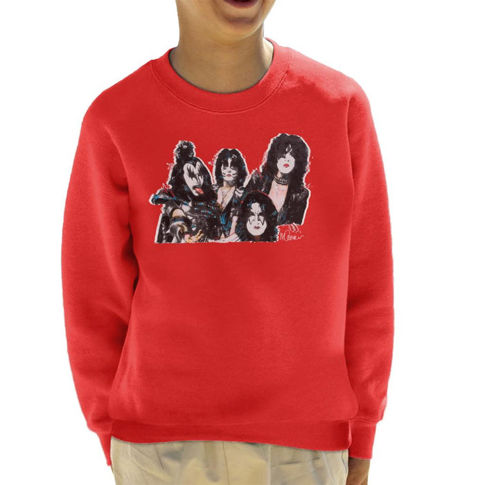 Sidney Maurer Original Portrait Of Kiss Gene Simmons Kid's Sweatshirt