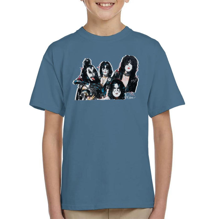 Sidney Maurer Original Portrait Of Kiss Gene Simmons Kid's T-Shirt