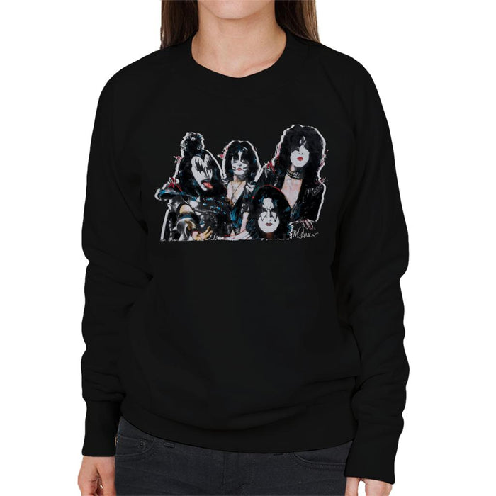 Sidney Maurer Original Portrait Of Kiss Gene Simmons Women's Sweatshirt