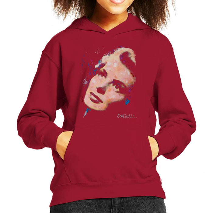 Sidney Maurer Original Portrait Of Ingrid Bergman Kid's Hooded Sweatshirt