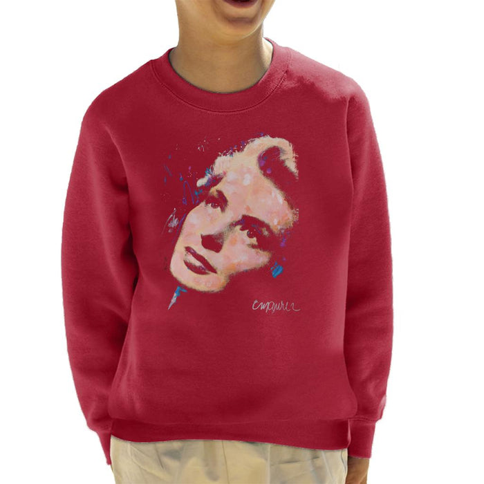 Sidney Maurer Original Portrait Of Ingrid Bergman Kid's Sweatshirt