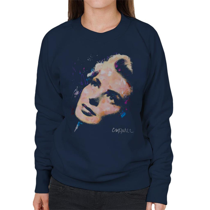 Sidney Maurer Original Portrait Of Ingrid Bergman Women's Sweatshirt