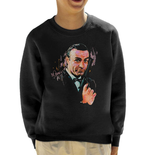 Sidney Maurer Original Portrait Of Sean Connery James Bond Kid's Sweatshirt